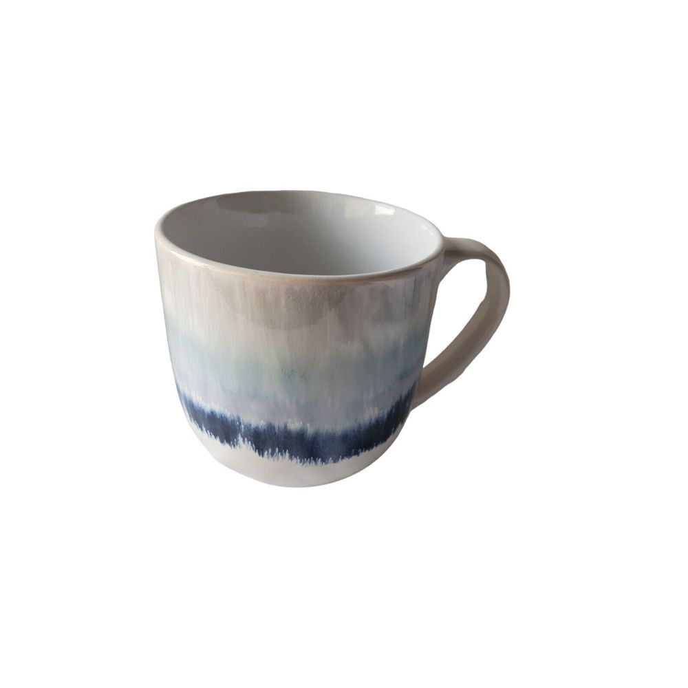 Pier One 1‎ Stoneware Coffee/Tea Mug Blue Ombre Band 20 Oz